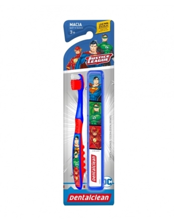ESCOVA DENTAL INFANTIL LIGA DA JUSTICA C/ ESTOJO MACIA DENTALCLEAN