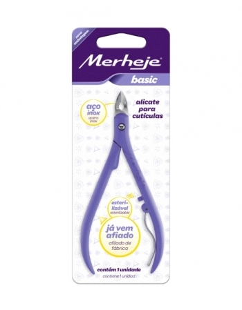 ALICATE PARA CUTICULA BASIC ROXO MEREJE