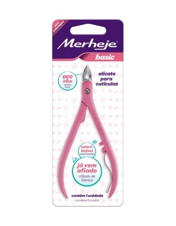 ALICATE PARA CUTICULA BASIC ROSA MEREJE