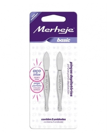 PINCA DEPILATORIA BASIC INOX COM 2UN MEREJE