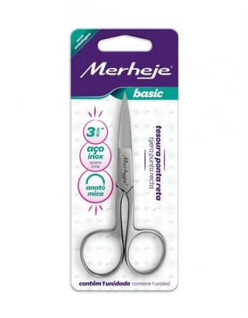 TESOURA BASIC 3,5 PONTA RETA MEREJE