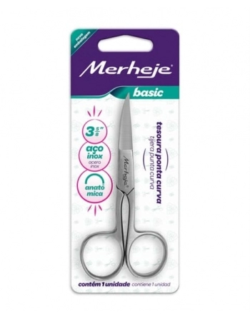 TESOURA BASIC 3,5 PONTA CURVA MEREJE