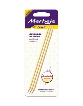 PALITO MADEIRA PARA UNHAS COM 6UN MEREJE