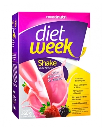 DIET WEEK SHAKE 360G MORANGO E AMORA MAXINUTRI