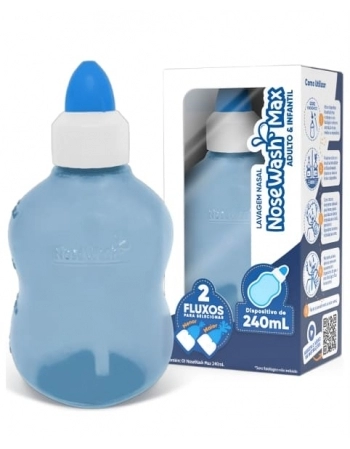 DISPOSITIVO NOSEWASH MAX P/ LAV. NASAL ADULTO E INFANTIL 240ML