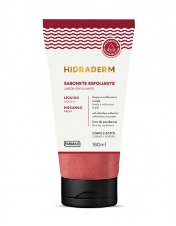 SABONETE LIQUIDO ESFOLIANTE MORANGO 180ML HIDRADERM..