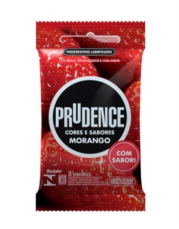 PRESERVATIVO PRUDENCE COM 3 MORANGO PRUDENCE