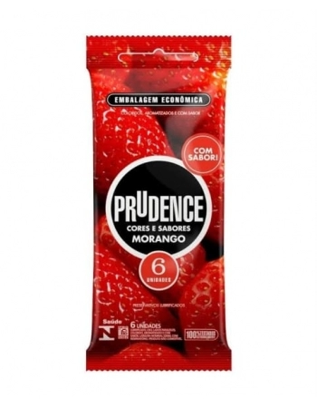 PRESERVATIVO PRUDENCE COM 6 MORANGO PRUDENCE