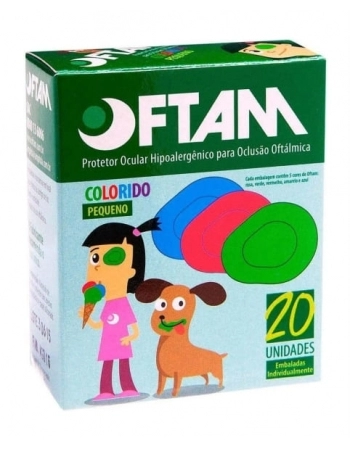 OFTAM PROTETOR OCULAR COLORIDO COM 20 PEQ AMP