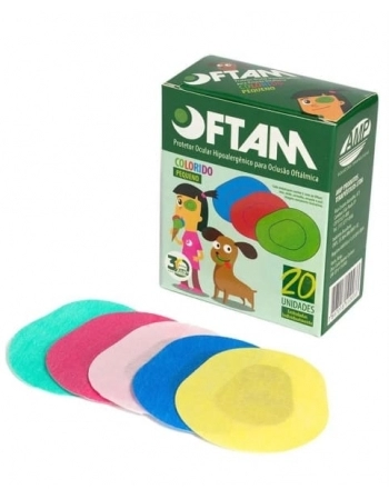 OFTAM PROTETOR OCULAR COLORIDO COM 20 PEQ AMP