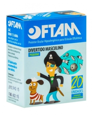 OFTAM PROTETOR OCULAR DIVERTIDO MASCULINO COM 20 PEQ AMP
