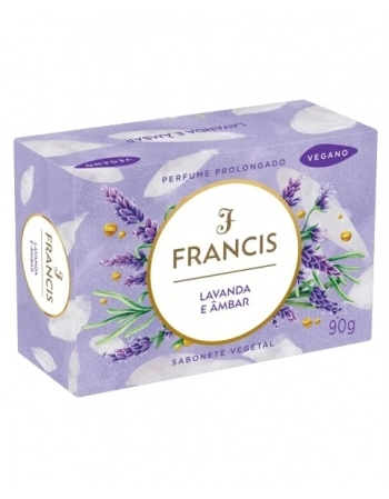 SABONETE BARRA VEGETAL LAVANDA E ÂMBAR 90G FRANCIS