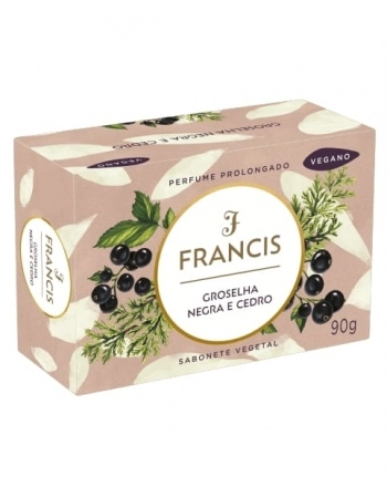 SABONETE BARRA VEGETAL GROSELHA NEGRA E CEDRO 90G FRANCIS