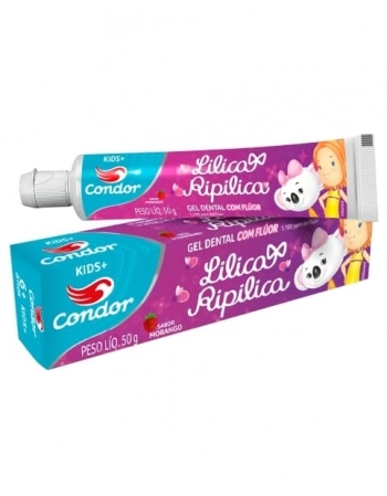 GEL DENTAL LILICA RIPILICA 50G COM FLUOR 6 ANOS+ REF3511 CONDOR