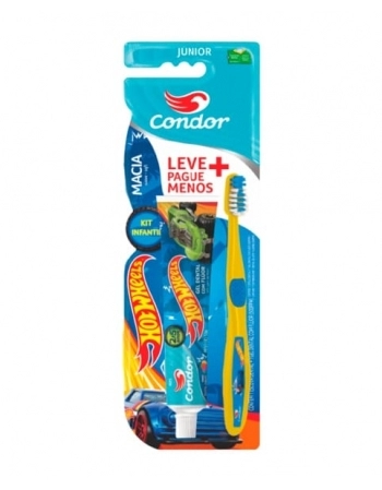 KIT ESCOVA DENTAL + GEL C/FLUOR 50G HOT WHEELS JR REF8160-0 CONDOR