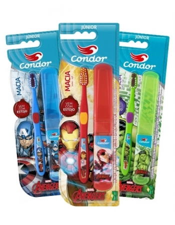 ESCOVA DENTAL VINGADORES COM ESTOJO MACIA REF3160-0 CONDOR