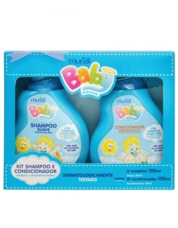 KIT BABY MURIEL SHAMPOO E COND 100ML AZUL MURIEL