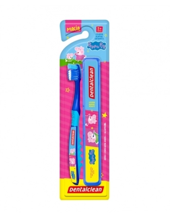 ESCOVA DENTAL INFANTIL PEPPA PIG COM ESTOJO MACIA DENTALCLEAN