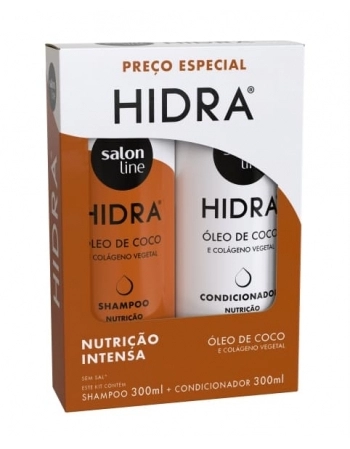 KIT SHAMPOO+CONDICIONADOR COCO HIDRA 300ML SALON LINE