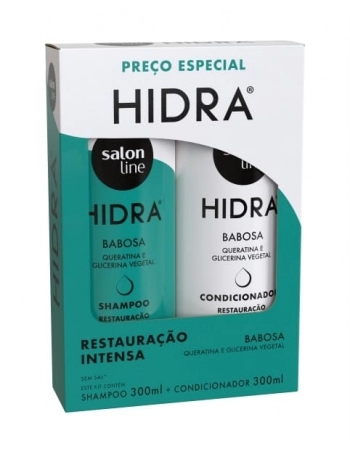 KIT SHAMPOO+CONDICIONADOR BABOSA HIDRA 300ML SALON LINE