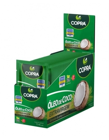 OLEO DE COCO EXTRA VIRGEM 15ML DISPLAY C/40 SACHES COPRA