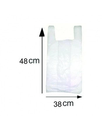 SACOLA PLASTICA LISO BRANCO ALTA DENSIDADE 38X48 C/1000 FABRIPLAS