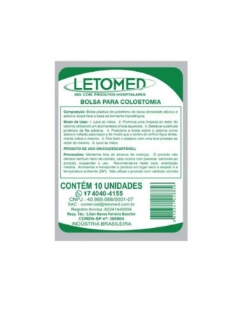 BOLSA PARA COLOSTOMIA 30MM COM 10 LETOMED