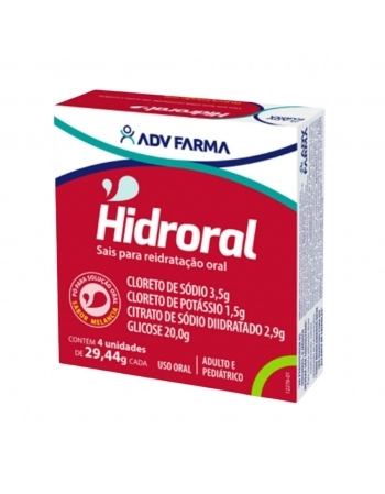 HIDRORAL REIDRATANTE ORAL MELANCIA C/4 ENV 29.44G ADV