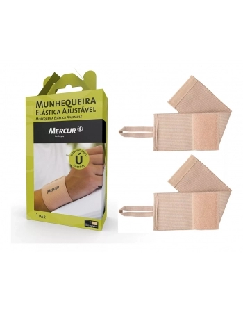 MUNHEQUEIRA ELASTICA AJUSTAVEL C/2 PCS BEGE MERCUR