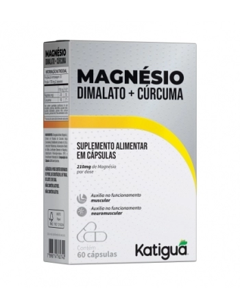 MAGNESIO DIMALATO + CURCUMA 210MG C/60 CAPS KATIGUA