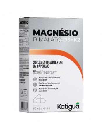 MAGNESIO DIMALATO + D3 + K2 C/60 CAPS KATIGUA