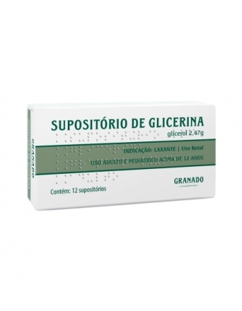 SUPOSITORIO GLICERINA INFANTIL 1.6G C/12 GRANADO