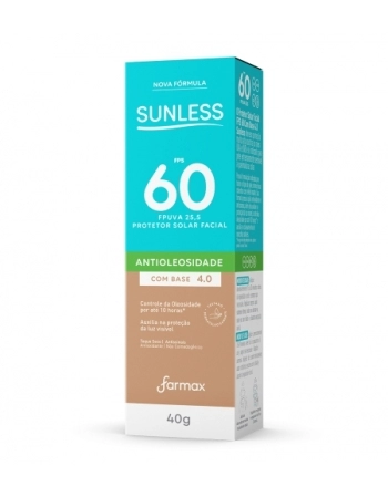 PROTETOR SOLAR FACIAL FPS60 C/ BASE 4.0 SUNLESS 40G