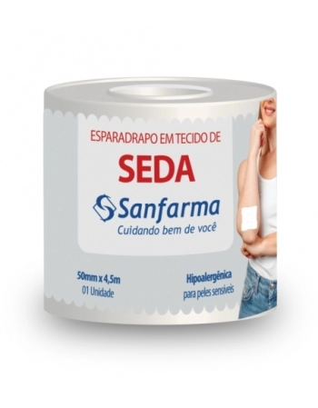 ESPARADRAPO TECIDO DE SEDA 50MMX4,5 BRANCO SANFARMA