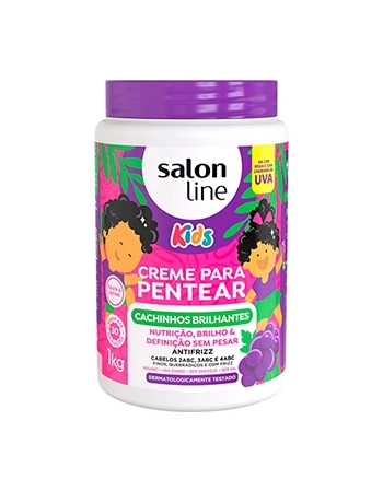 CREME DE PENTEAR CACHINHO BRILHANTES UVA 1KG SALON LINE