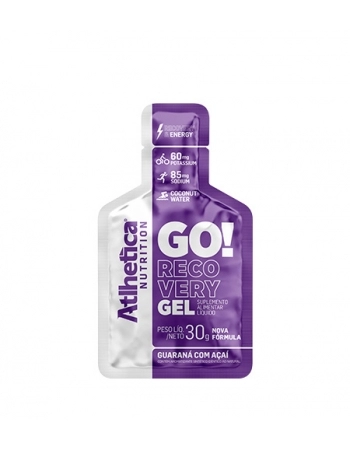 GO RECOVERY GEL COM 10 SACHES GUARANA COM ACAI - ATLHETICA NUTRITION