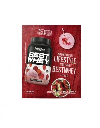 BEST WHEY PROTEIN DISPLAY C/15 SACHE MORANGO MILK SHAKE - ATLHETICA