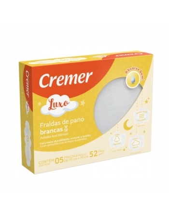 FRALDA LUXO BRANCA COM 5 CREMER