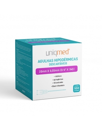 AGULHA 20X0,55 C/100 UNIQMED