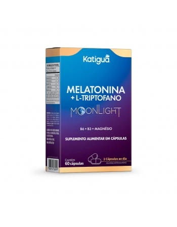 MELATONINA MOONLIGHT + TRIPTOFANO 500MG COM 60 CAPS KATIGUA