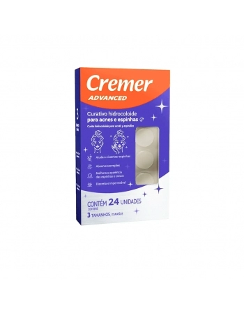 CURATIVO HIDROCOLOIDE P/ ACNES E ESPINHAS C/24 UN CREMER ADVANCED