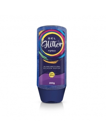 GEL DESOD COM GLITER CORPO E CABELO 200G - ROXO FIXED