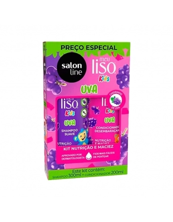 KIT SHAMPOO 300ML+COND. 200ML MEU LISINHO UVA SALON LINE