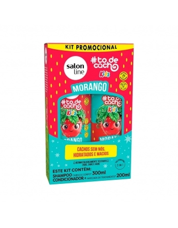KIT SHAMPOO 300ML+COND. 200ML TODECACHOS MORANGO SALON LINE
