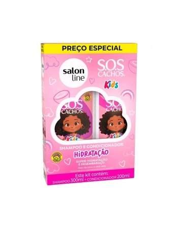 KIT SHAMPOO 300ML+CONDICIONADOR 200ML SOS KIDS SALON LINE