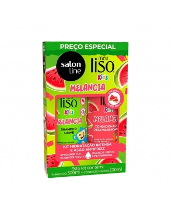 KIT SHAMPOO 300ML+COND. 200ML MEU LISINHO MELANCIA SALON LINE