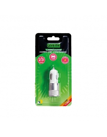 CARREGADOR CARRO USB ENCARTELADO LEVE-ME