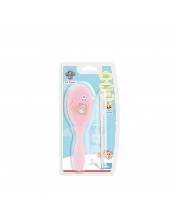 KIT CABELO ESCOVA+PENTE PATR CANINA 7054-01-F ROSA