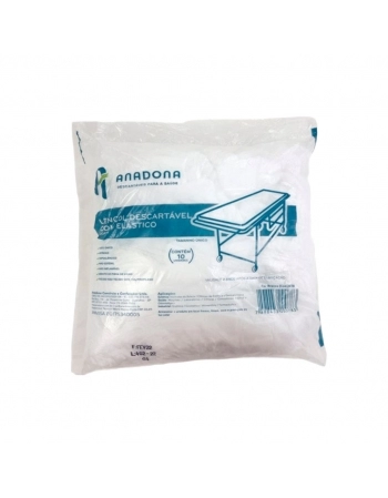 LENCOL DESCARTAVEL C/ ELASTICO BRANCO 2,00X0,90 PCT/10 ANADONA