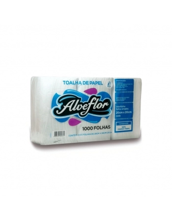 PAPEL INTERFOLHA 100% CELULOSE 20X20 C/ 1000FLS ALVEFLOR